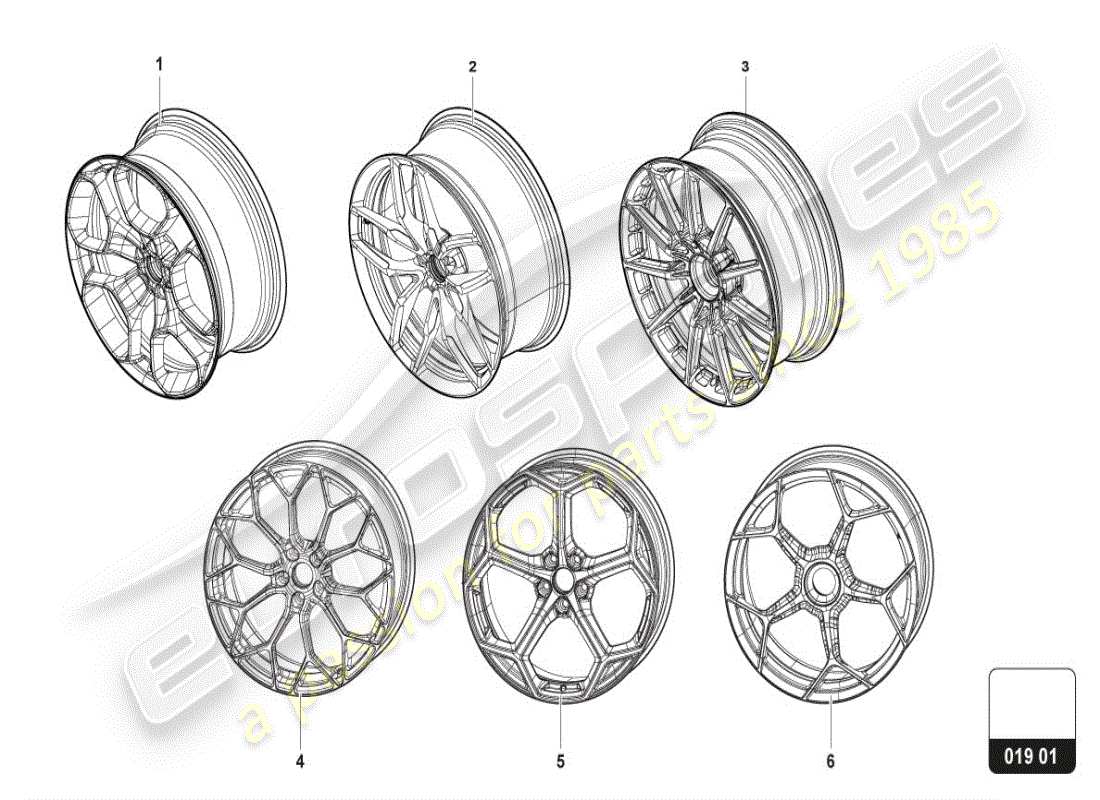 lamborghini accessories (lp610-4 coupe) aluminium rim part diagram