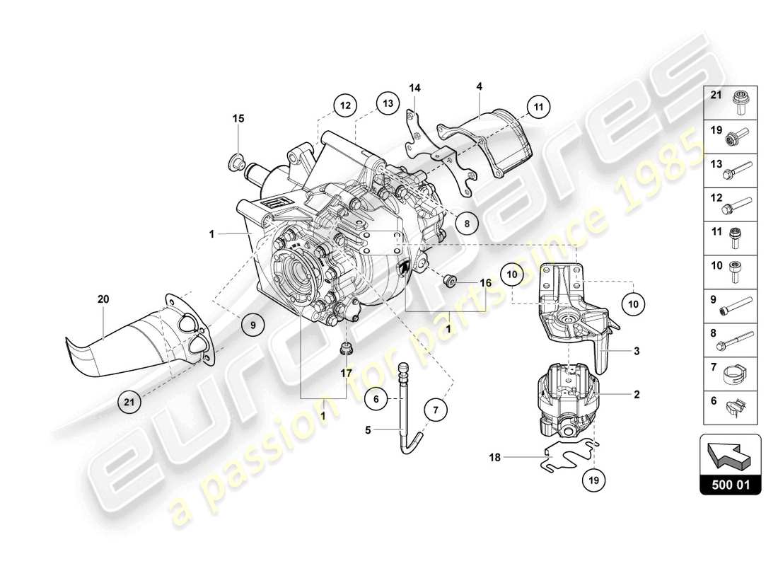 lamborghini lp740-4 s roadster (2020) differential rear part diagram