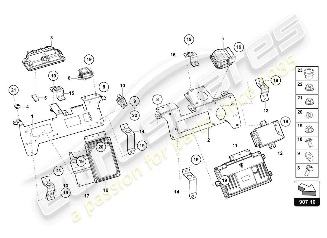 lamborghini 2020 (lp740-4 s roadster) electrics part diagram