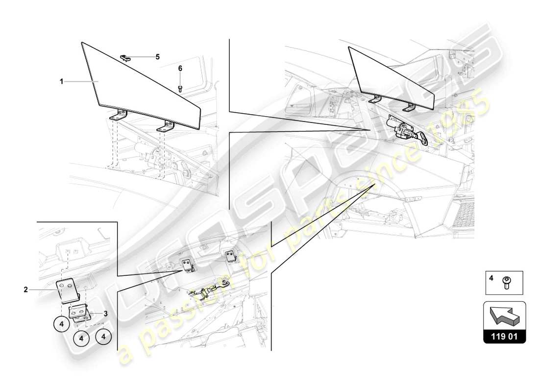 lamborghini lp700-4 coupe (2017) air control flap part diagram