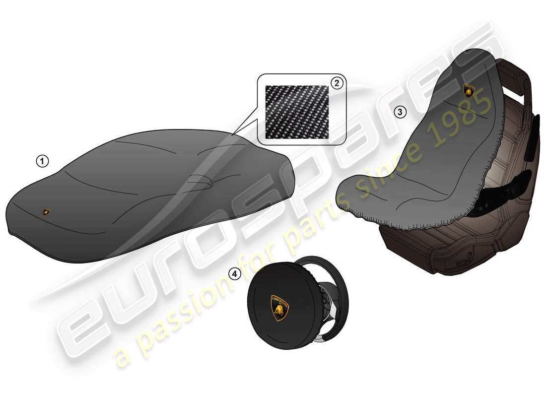 lamborghini huracan lp580-2 coupe (accessories) protector parts diagram