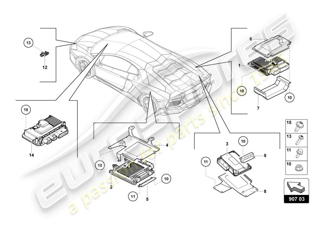 lamborghini lp700-4 coupe (2013) electrics parts diagram