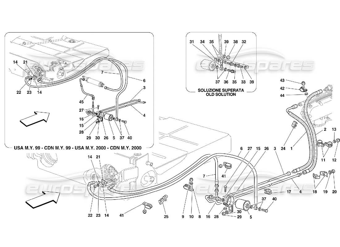 FERRARI 550 MARANELLO FUEL SUPPLY SYSTEM PART DIAGRAM ferrari 550 maranello fuel supply system part diagram
