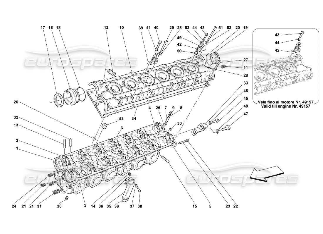 FERRARI 550 MARANELLO LH CYLINDER HEAD PART DIAGRAM ferrari 550 maranello lh cylinder head part diagram