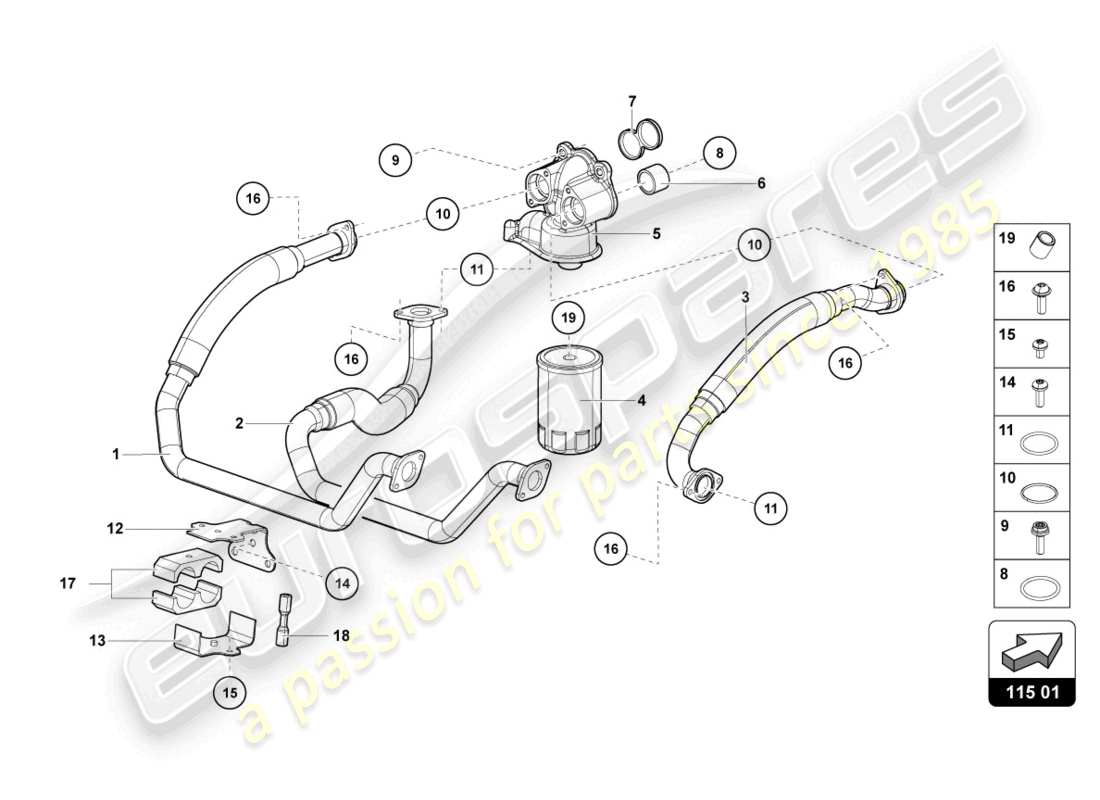 lamborghini 2015 (lp720-4 roadster 50) oil filter part diagram
