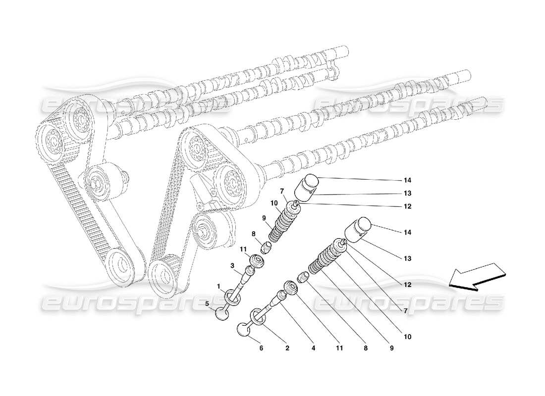 ferrari 456 m gt/m gta timing - valves part diagram