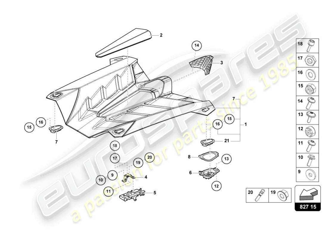 lamborghini lp770-4 svj roadster (2020) engine cover with insp. cover part diagram