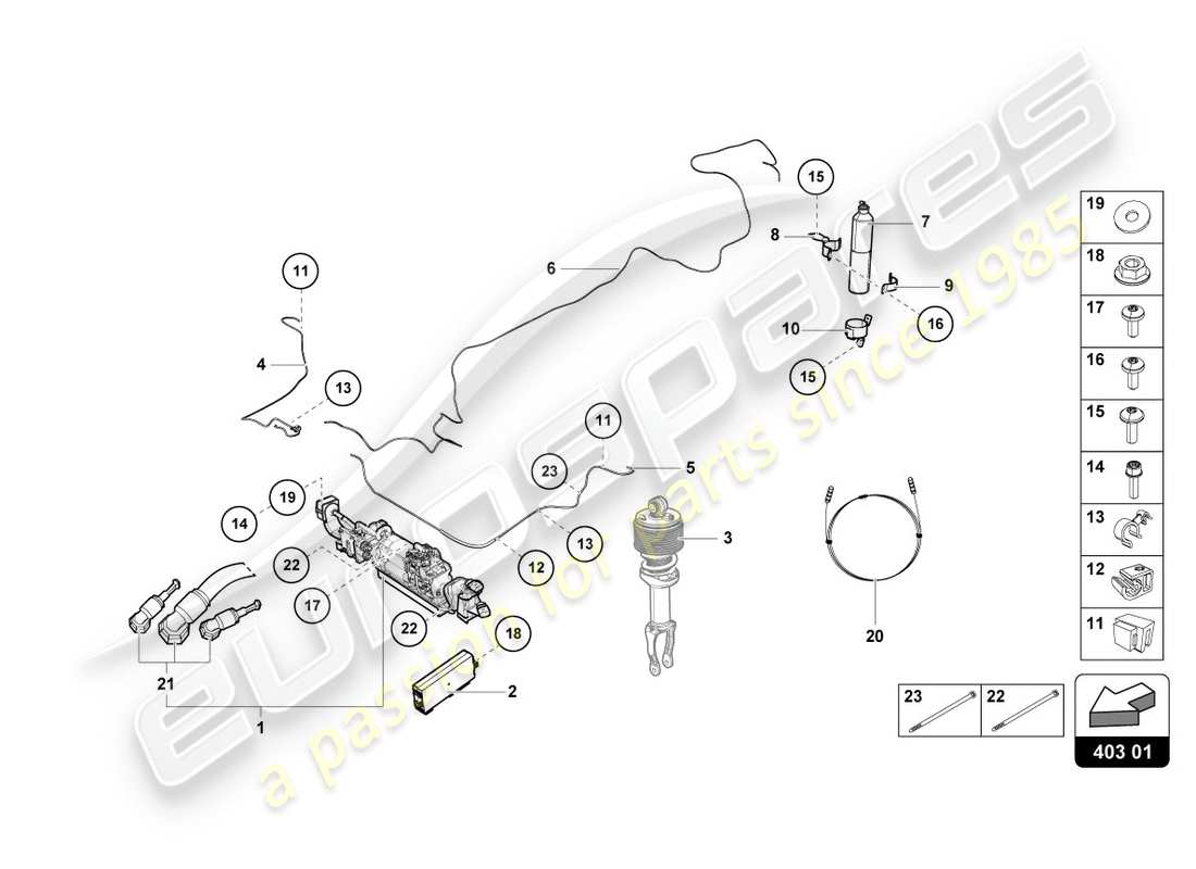 lamborghini lp610-4 spyder (2018) lifting device parts diagram