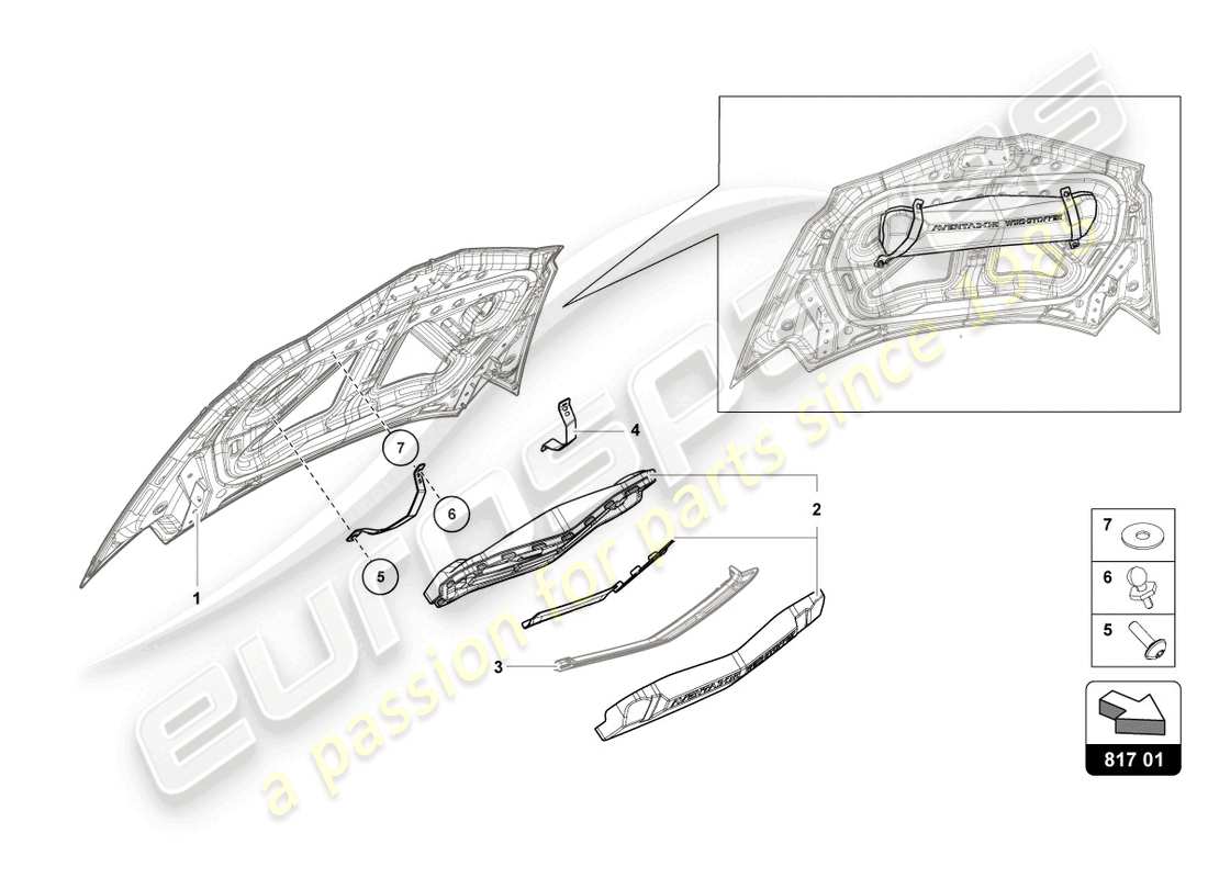 lamborghini 2014 (lp700-4 roadster) windbreak part diagram