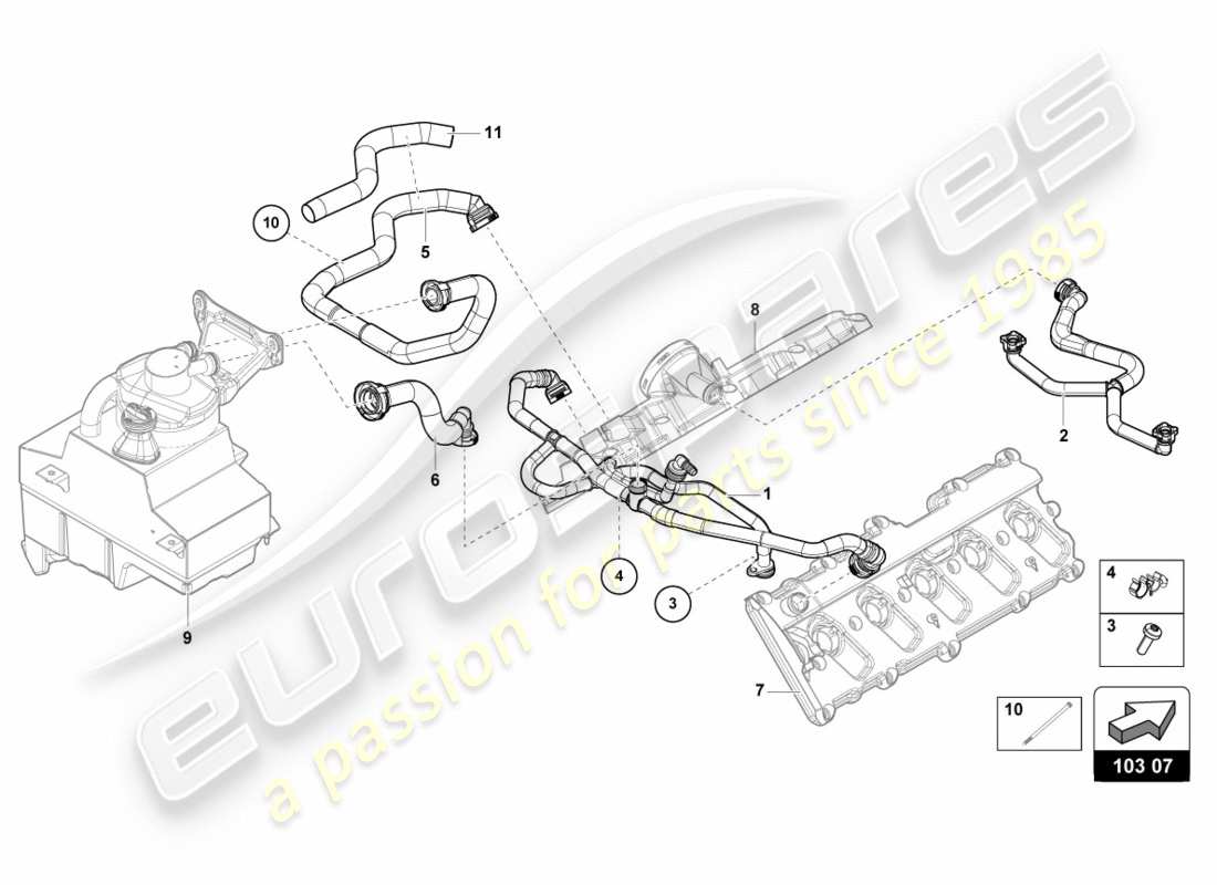 lamborghini 2019 (lp580-2 coupe) breather line part diagram