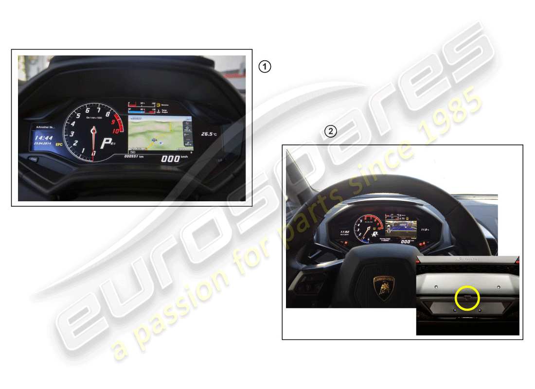 lamborghini huracan lp580-2 coupe (accessories) retrofit kit for dynamic navigation part diagram