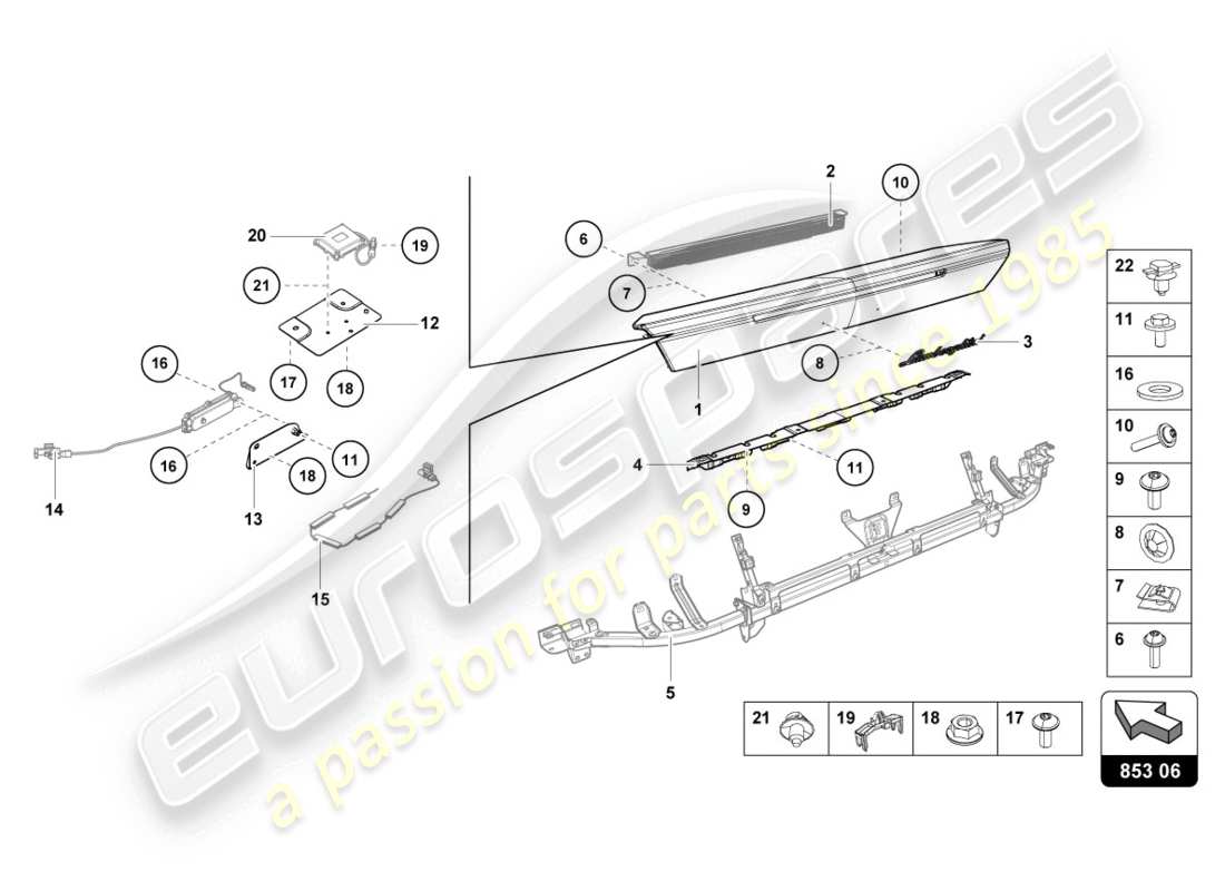 lamborghini lp610-4 coupe (2017) rear panel upper part part diagram