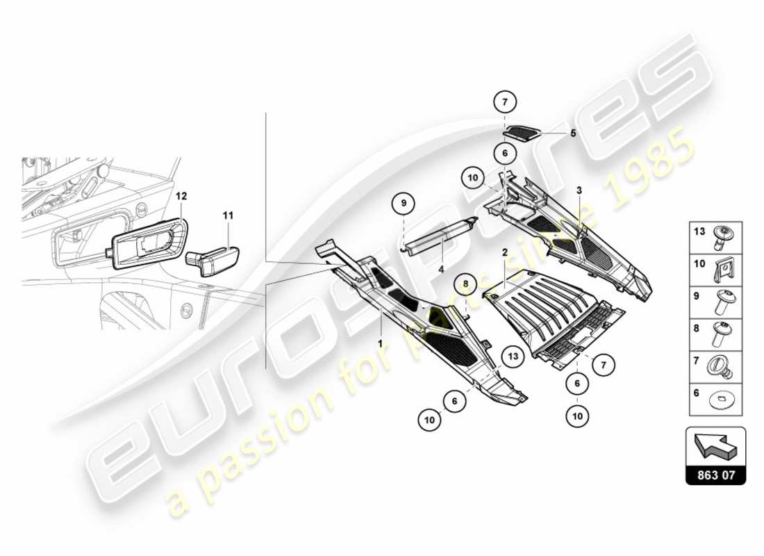 lamborghini 2017 (lp580-2 coupe) engine cover part diagram