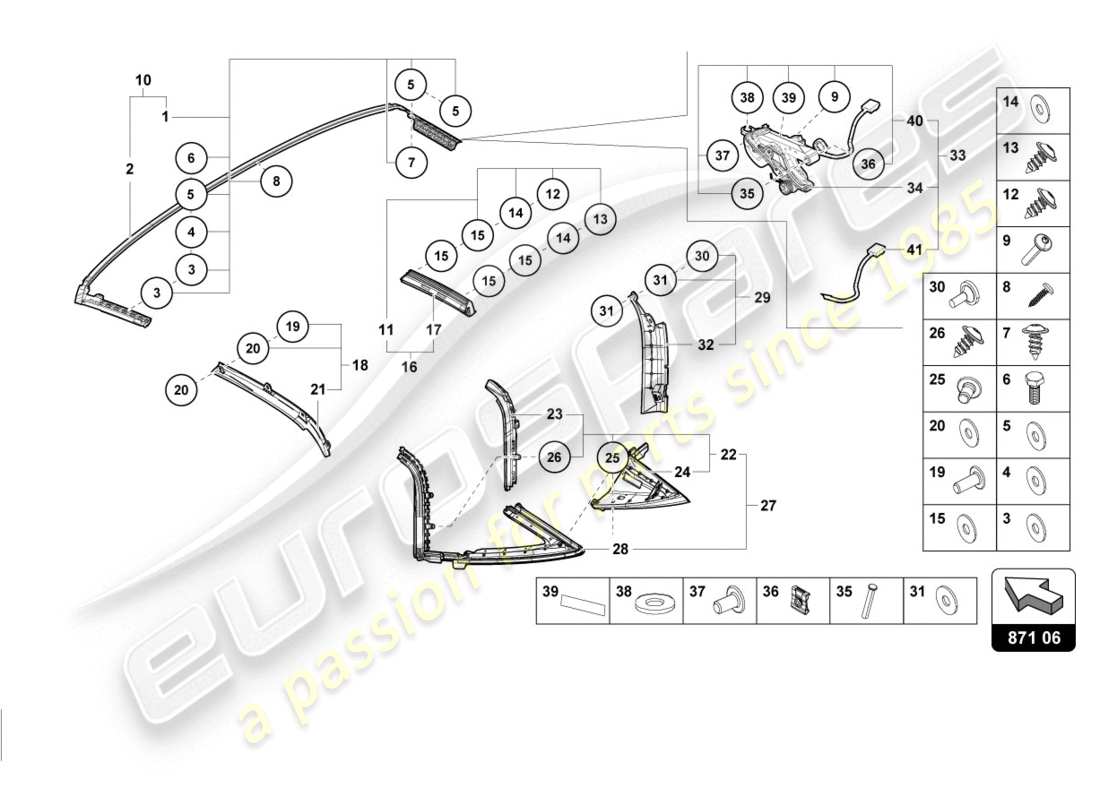lamborghini 2020 (evo spyder) seal part diagram