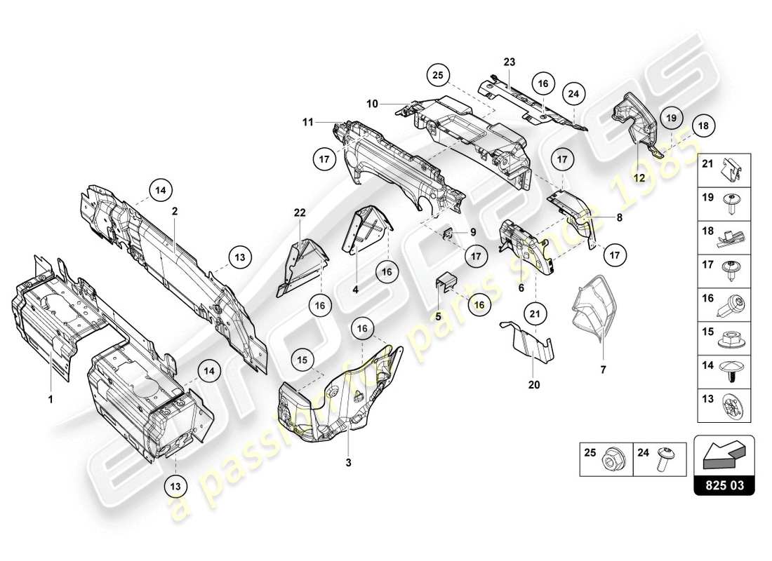 lamborghini lp610-4 coupe (2017) heat shield part diagram