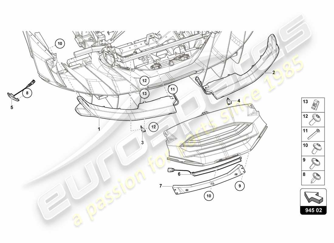 lamborghini centenario roadster (2017) tail light rear parts diagram