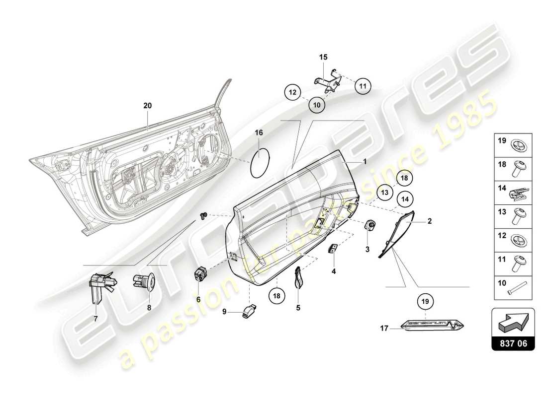 lamborghini lp770-4 svj roadster (2020) door panel parts diagram