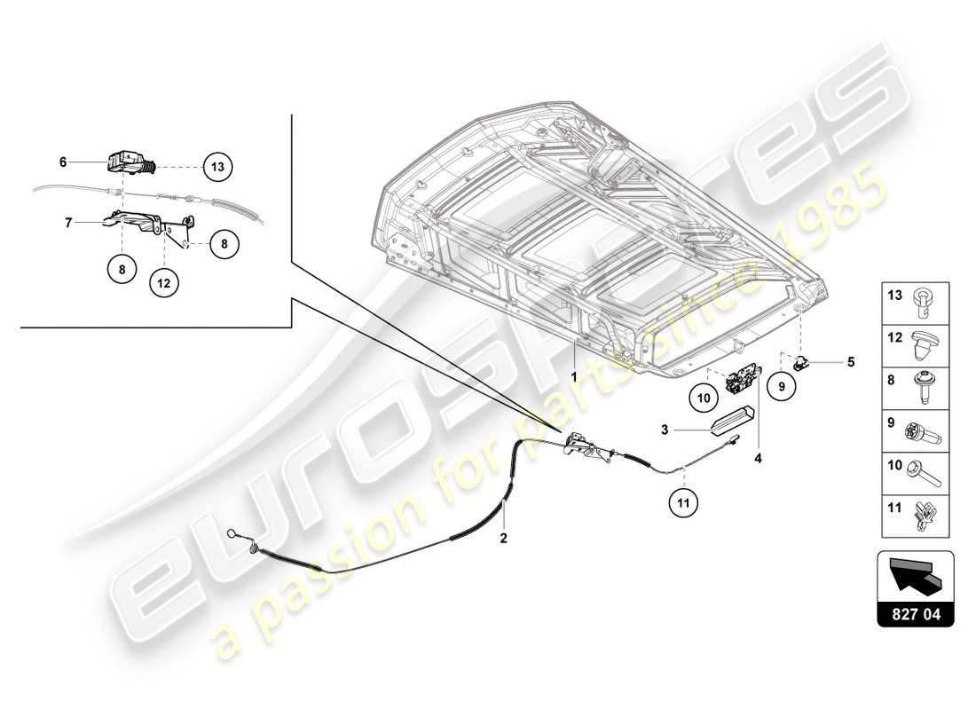 lamborghini 2017 (lp610-4 avio) release lever part diagram
