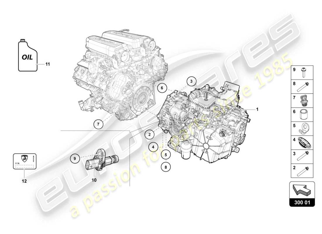 lamborghini 2018 (lp610-4 coupe) automatic gearbox part diagram