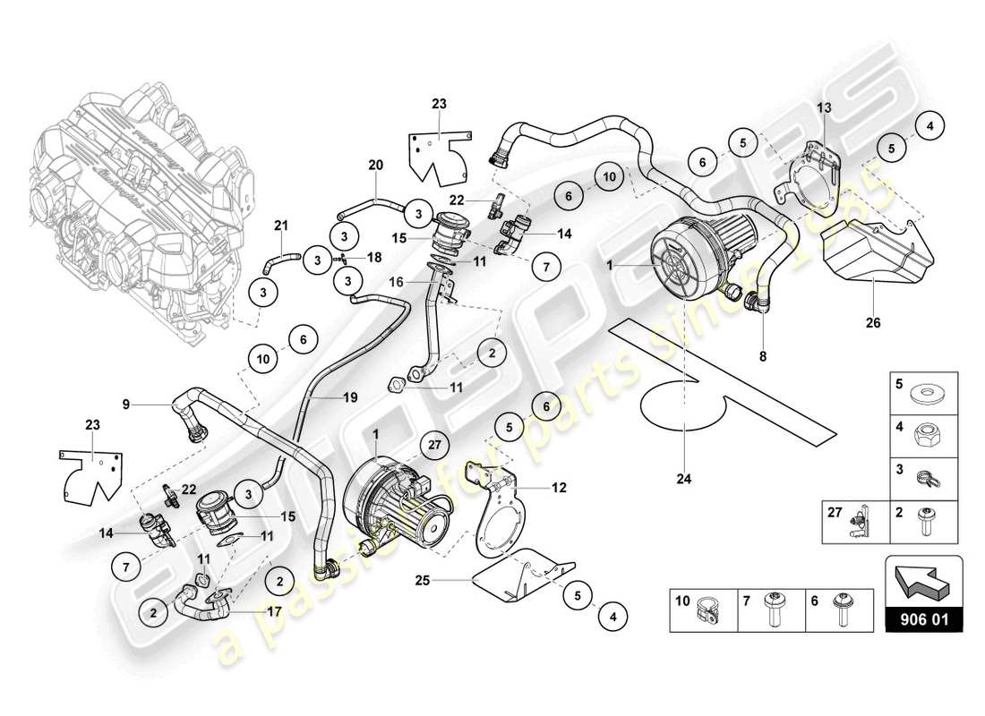 lamborghini 2016 (lp700-4 coupe) secondary air pump part diagram