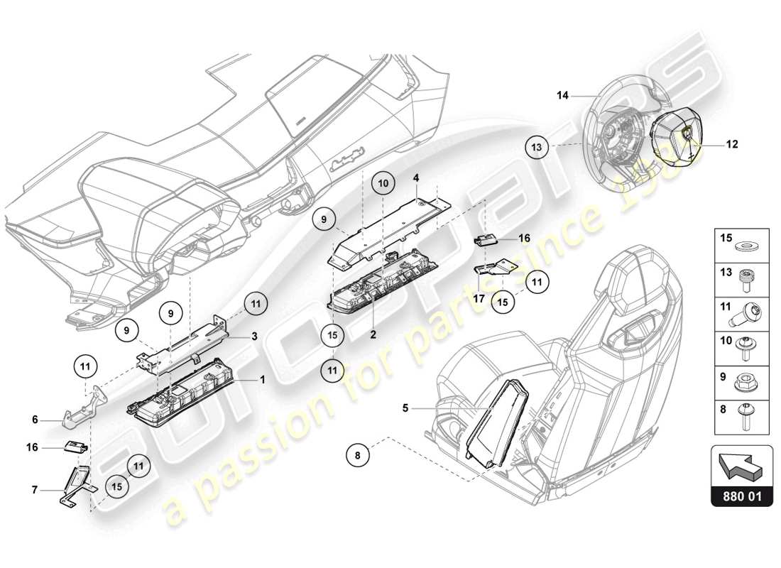 lamborghini 2014 (lp720-4 coupe 50) airbag unit part diagram