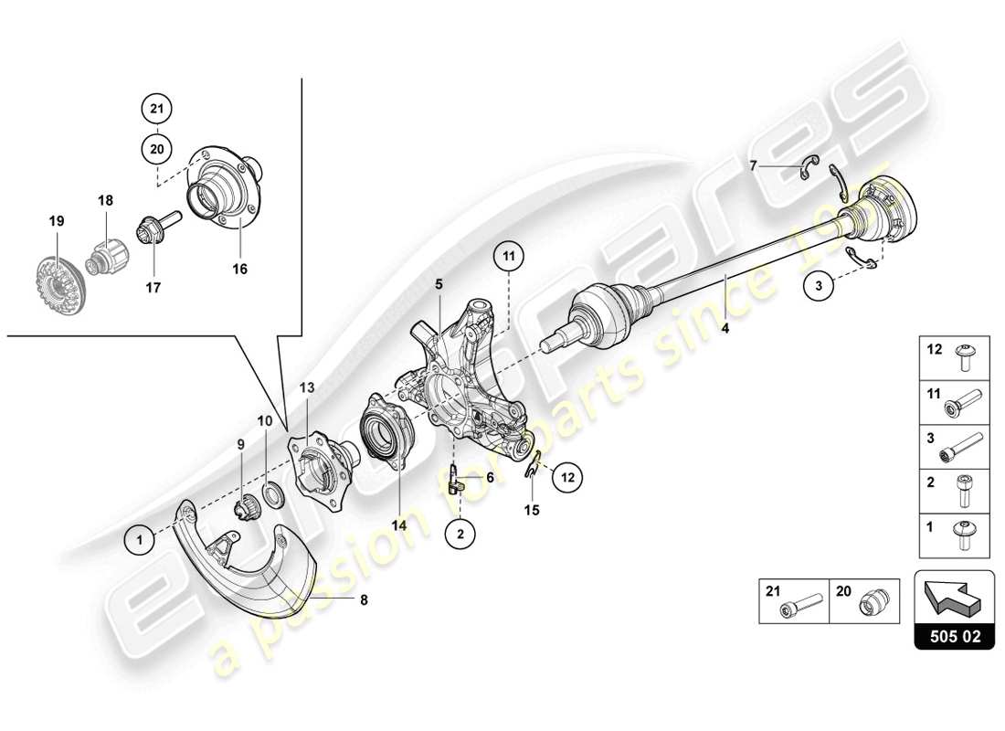 lamborghini 2014 (lp720-4 coupe 50) drive shaft part diagram