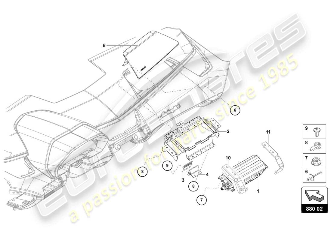 lamborghini 2014 (lp720-4 coupe 50) airbag unit part diagram