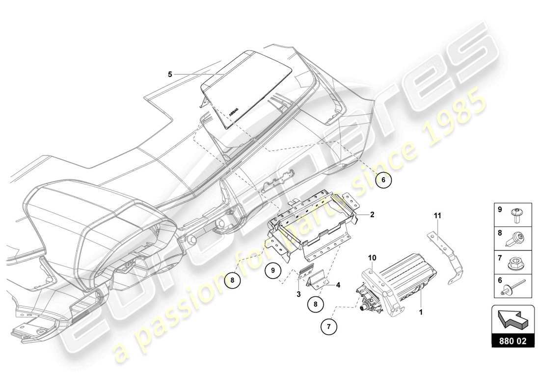 lamborghini lp720-4 coupe 50 (2014) airbag unit parts diagram