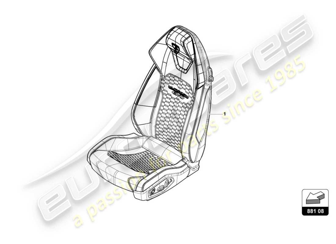 lamborghini evo spyder (2020) seat parts diagram