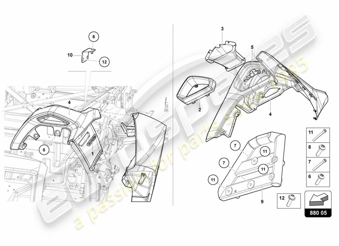 lamborghini centenario roadster (2017) overroll protection parts diagram
