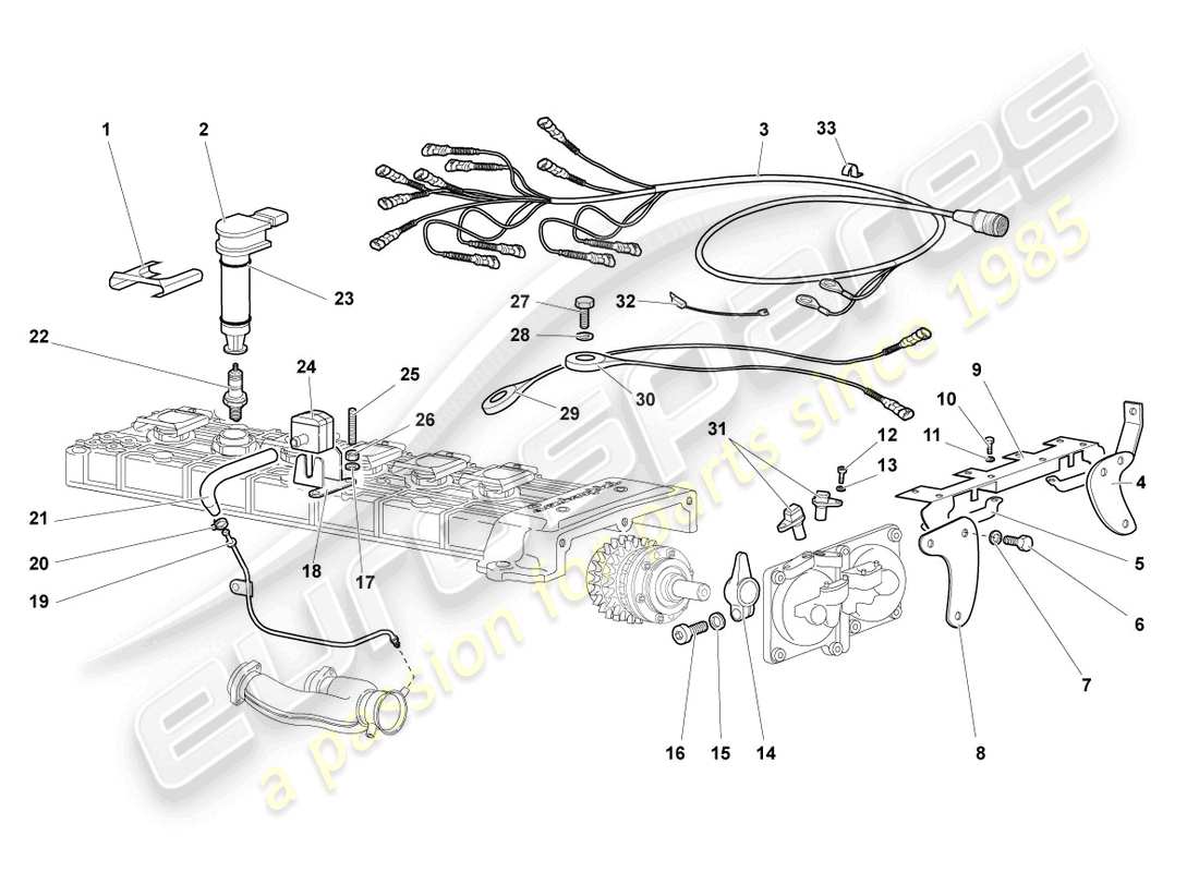 lamborghini murcielago coupe (2005) spark plug part diagram