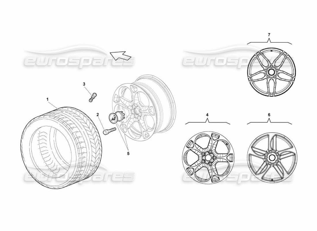 lamborghini murcielago lp670 front tyres parts diagram