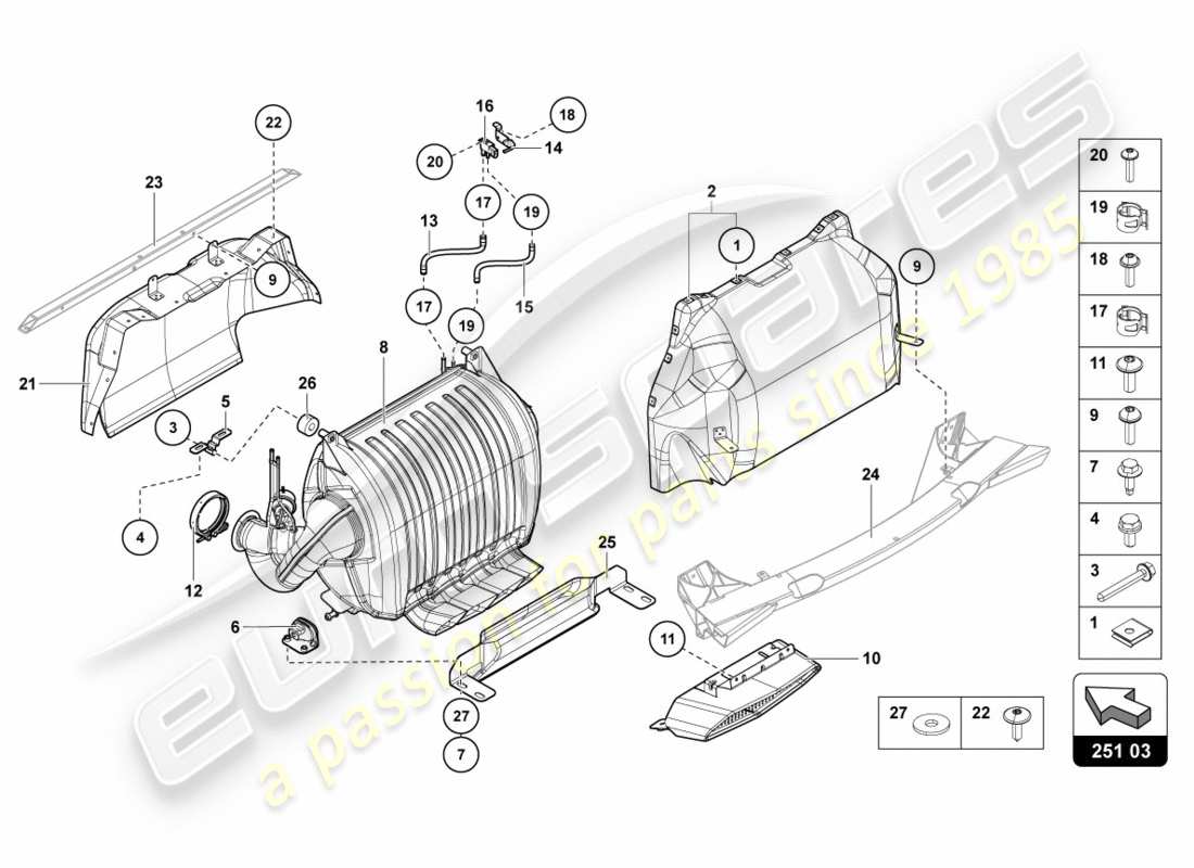 a part diagram from the lamborghini lp700-4 coupe (2012) parts catalogue