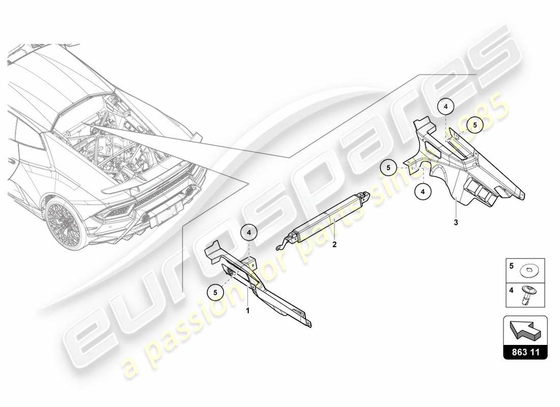 a part diagram from the Lamborghini Performante Coupe (2020) parts catalogue