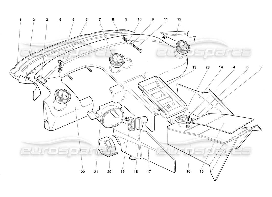 a part diagram from the lamborghini diablo sv (1997) parts catalogue