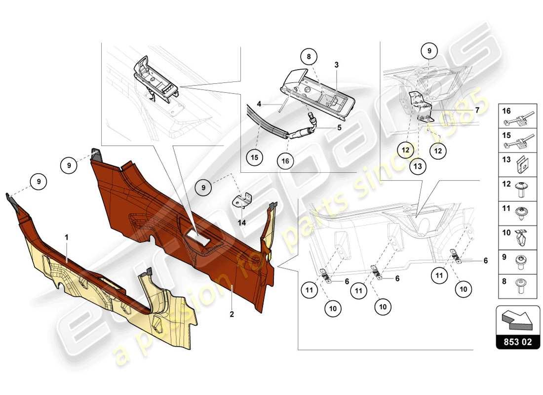 a part diagram from the Lamborghini 2014 (LP720-4 COUPE 50) parts catalogue