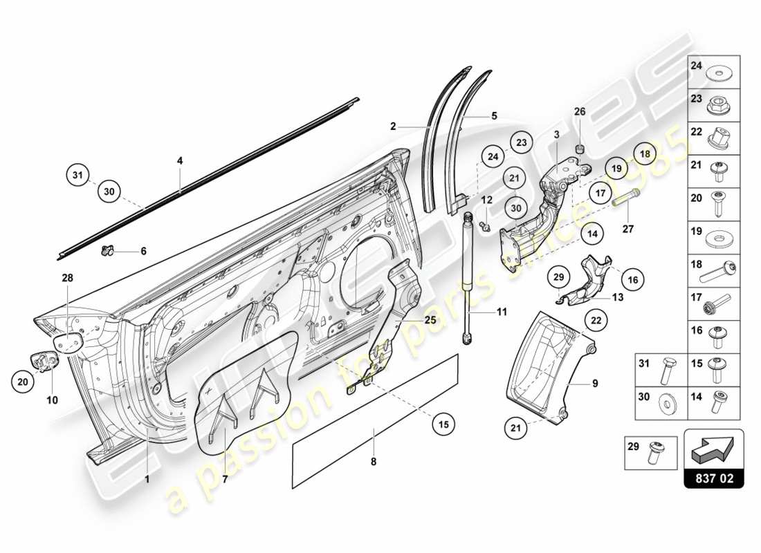 a part diagram from the lamborghini 2012 (lp700-4 coupe)) parts catalogue