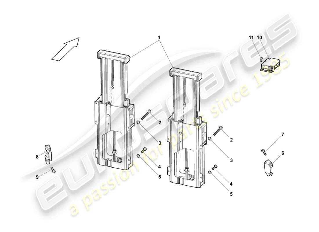 a part diagram from the lamborghini murcielago roadster (2006) parts catalogue