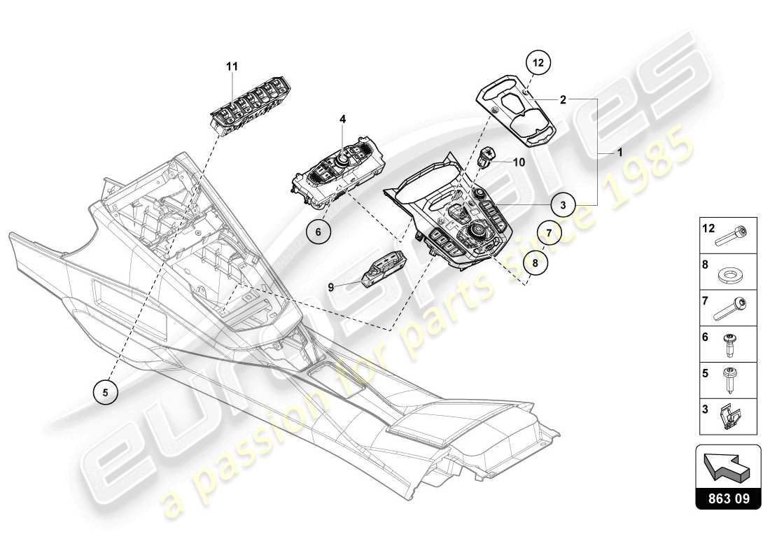 a part diagram from the lamborghini aventador lp720-4 parts catalogue