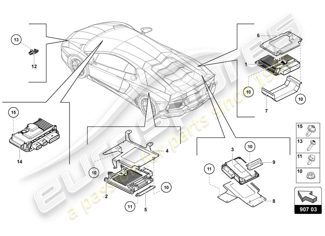 a part diagram from the lamborghini aventador lp720-4 parts catalogue