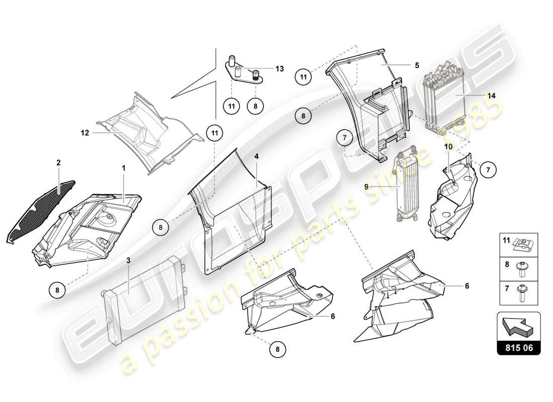 a part diagram from the lamborghini lp770-4 svj coupe (2021) parts catalogue