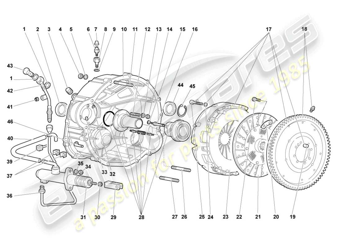 lamborghini murcielago coupe (2003) coupling rhd parts diagram