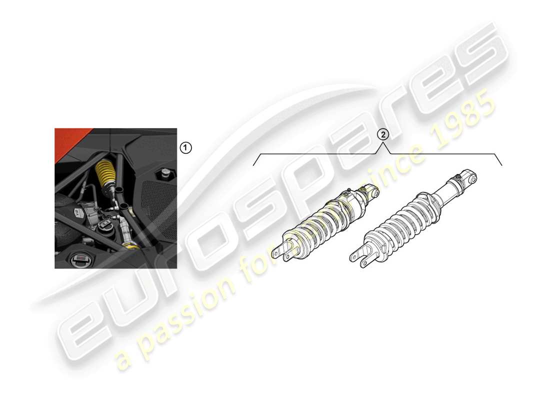 lamborghini accessories (lp770-4 svj coupe) shock absorber parts diagram