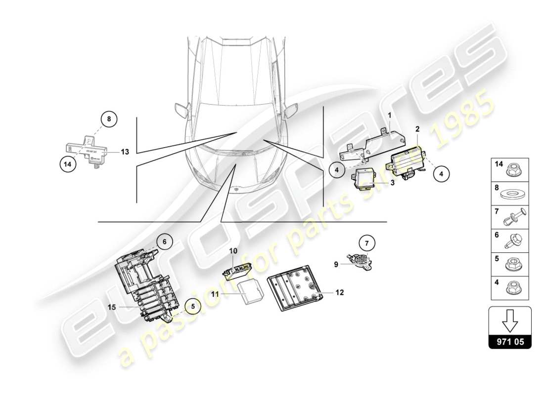 lamborghini 2019 (lp610-4 spyder) control unit part diagram