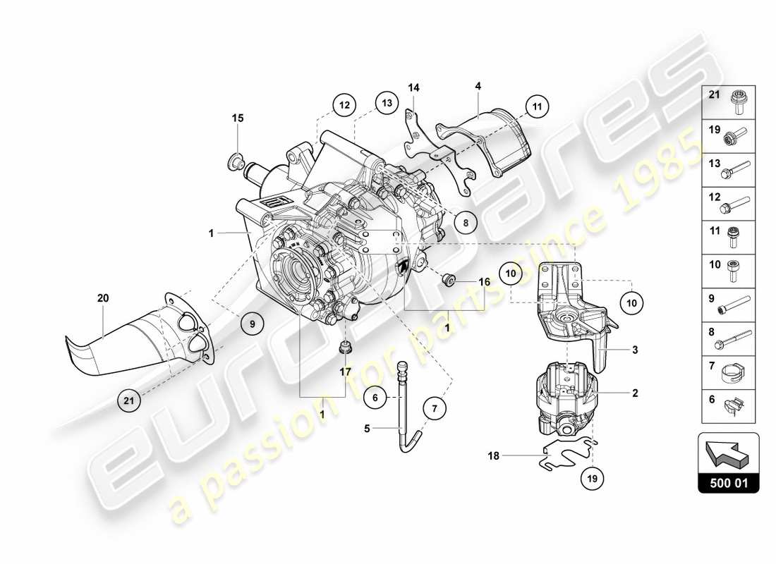 lamborghini centenario roadster (2017) differential rear parts diagram
