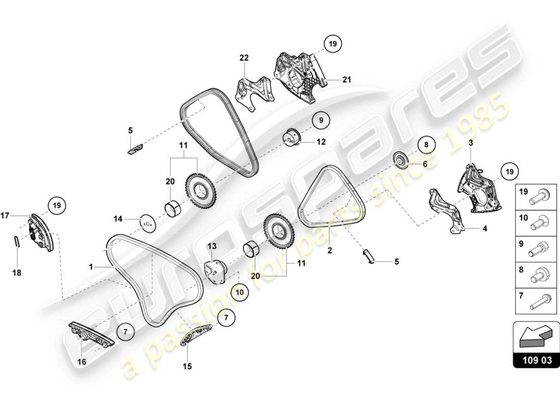 lamborghini 2018 (lp610-4 coupe) timing chain part diagram