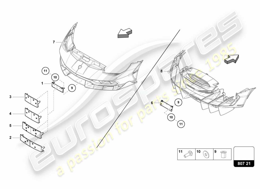 lamborghini centenario roadster (2017) licence plate holder parts diagram