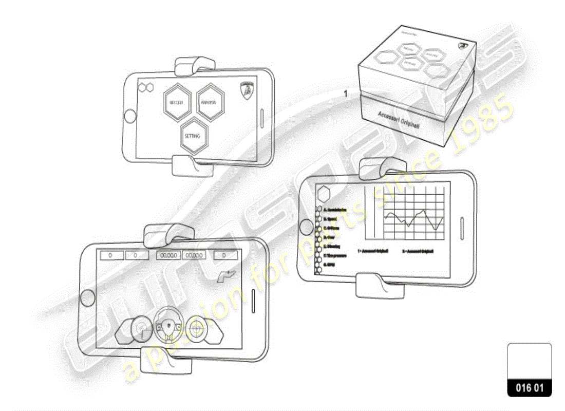 lamborghini accessories (lp580-2 spyder) electrical parts for video recording and telemetry system 'track & play' part diagram