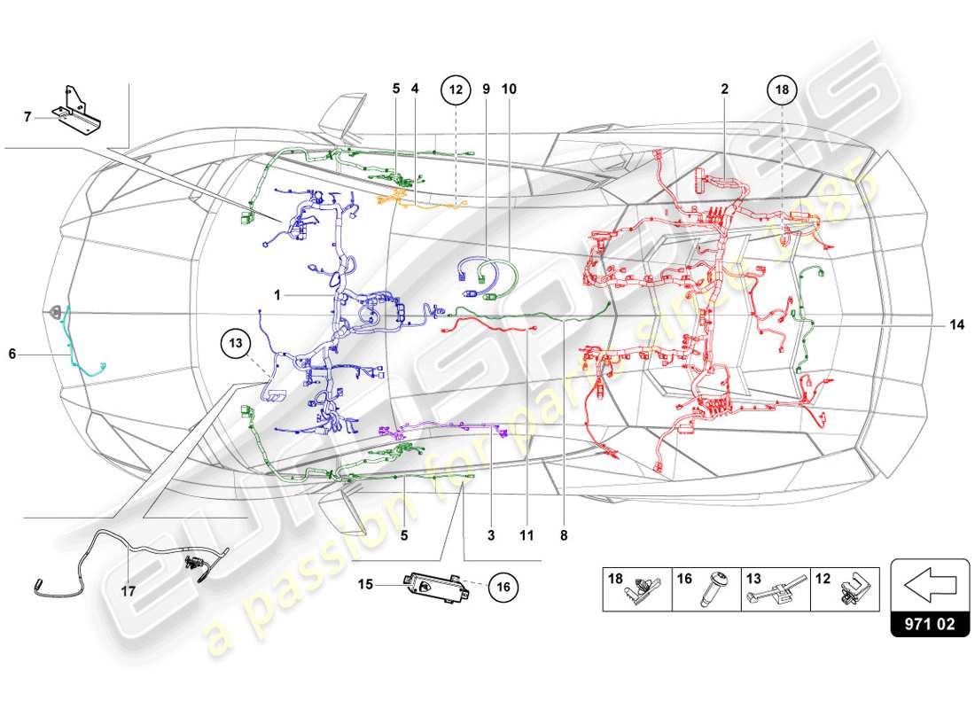 lamborghini lp720-4 coupe 50 (2014) wiring looms parts diagram