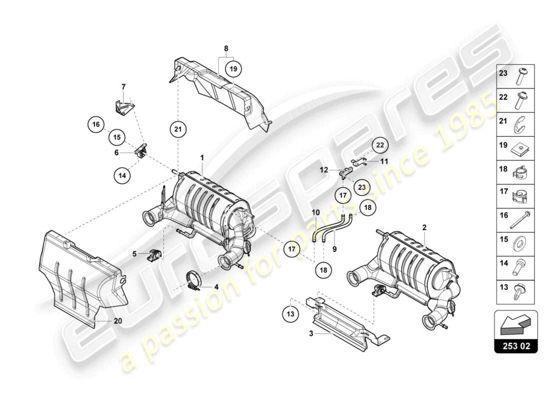 a part diagram from the Lamborghini LP740-4 S COUPE (2017) parts catalogue